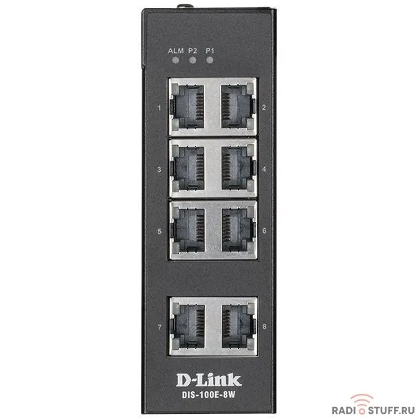 D-Link DIS-100G-8W/A1A Промышленный неуправляемый коммутатор с 8 портами 10/100/1000Base-T