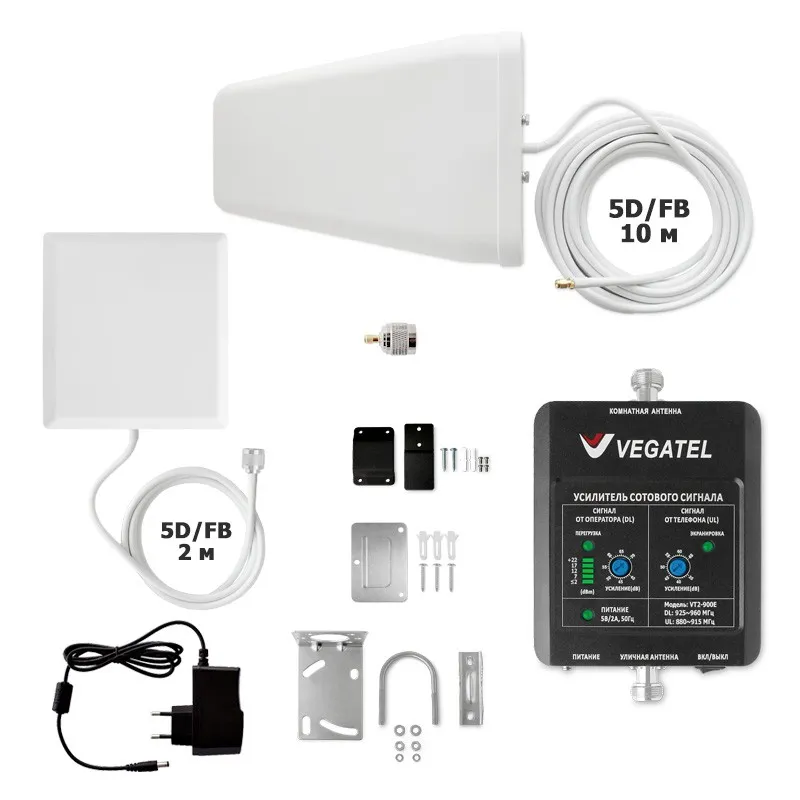 VEGATEL VT2-900E-kit (дом, LED) мощный усилитель сигнала сотовой связи для дома