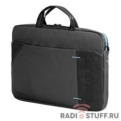 Сумка Continent  CC-205 GB(нейлон, серый, с голубой отстрочкой, 15,6'')