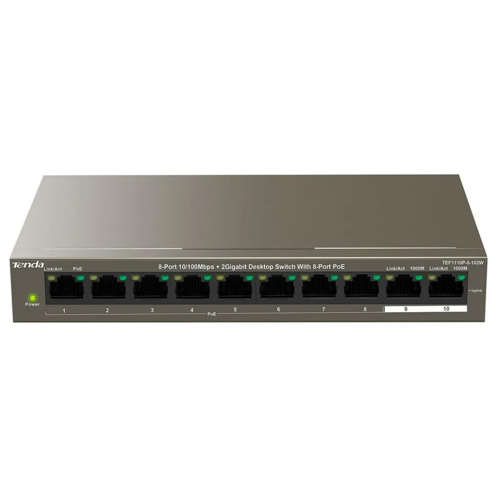 Коммутатор 8PORT 100M 8POE TEF1110P-8-102W TENDA