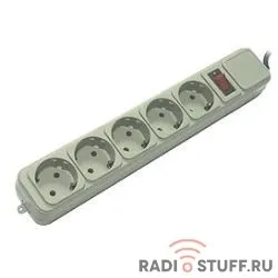 PowerCube Фильтр  B, 3.0м, 5 евророзеток (SPG-B-10), серый
