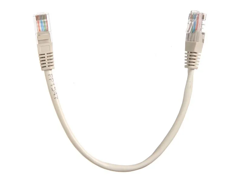 Патч-корд, UTP4, cat.5e, 0,25м, Сu, LSZH, литой коннектор, серый, TechnoLink