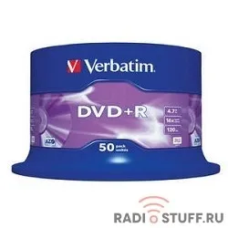 Verbatim  Диски DVD+R  4.7Gb 16-х , 50 шт, Cake Box (43550)