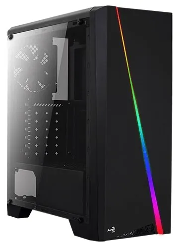 Aerocool Cylon Tempered Glass, ATX, без БП, RGB-подсветка, закаленное стекло, картридер, 1x USB 3.0 + 2x USB 2.0, 1х120-мм вентилятор