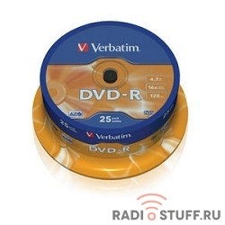 Verbatim  Диски DVD-R   4.7Gb 16-х, 25шт, Cake Box (43522)
