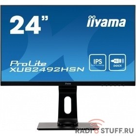 IIYAMA 23.8" XUB2492HSN-B1 {IPS 1920х1080 250cd 178/178 1000:1 80M:1 16.7M 4ms D-Sub HDMI DisplayPort USB-Hub}