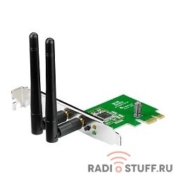 ASUS PCE-N15  WiFi Adapter PCI-E (PCI-Ex1, WLAN 300Mbps, 802.11bgn) 2x ext Antenna